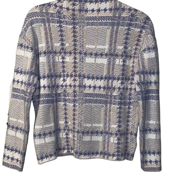 Rachel Zoe Large Houndstooth Knit Mock Turtleneck Fitted Sweater - Picture 12 of 13